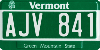 VT license plate AJV841