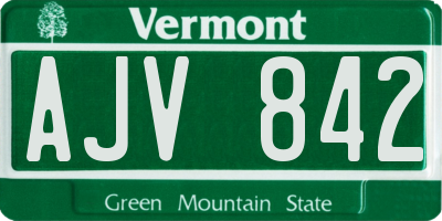 VT license plate AJV842