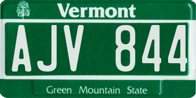 VT license plate AJV844