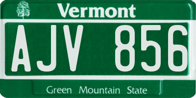 VT license plate AJV856