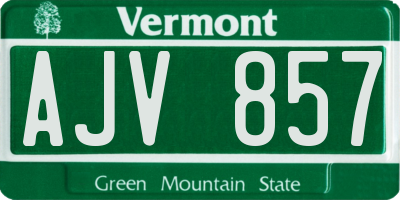 VT license plate AJV857