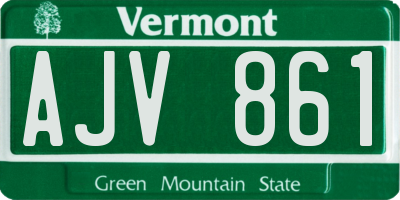 VT license plate AJV861