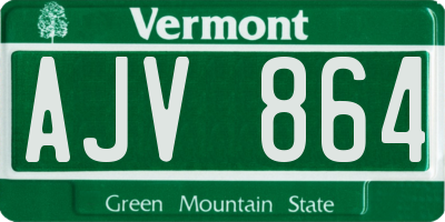 VT license plate AJV864