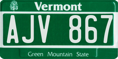 VT license plate AJV867