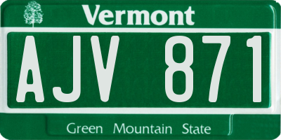 VT license plate AJV871
