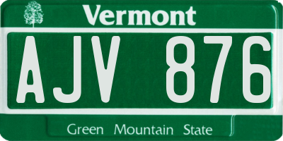VT license plate AJV876