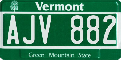 VT license plate AJV882