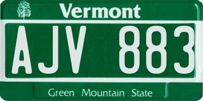 VT license plate AJV883