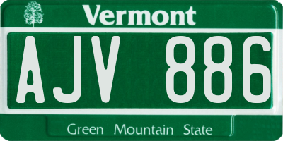 VT license plate AJV886