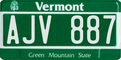 VT license plate AJV887