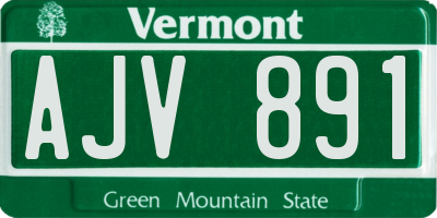 VT license plate AJV891