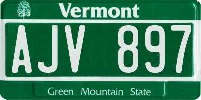 VT license plate AJV897