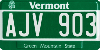 VT license plate AJV903