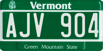 VT license plate AJV904