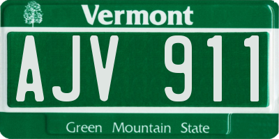 VT license plate AJV911