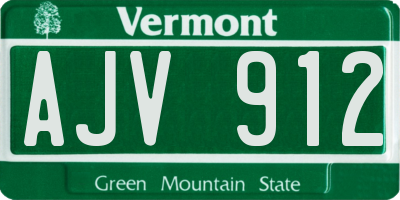 VT license plate AJV912