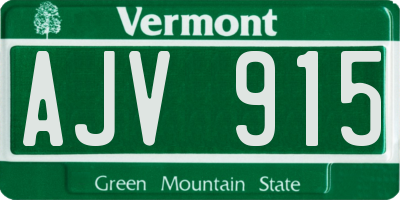 VT license plate AJV915