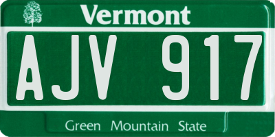 VT license plate AJV917