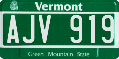 VT license plate AJV919