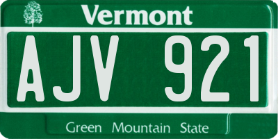 VT license plate AJV921
