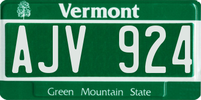 VT license plate AJV924