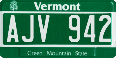 VT license plate AJV942