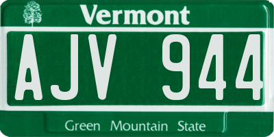 VT license plate AJV944