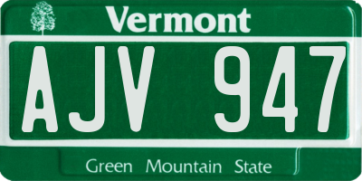 VT license plate AJV947