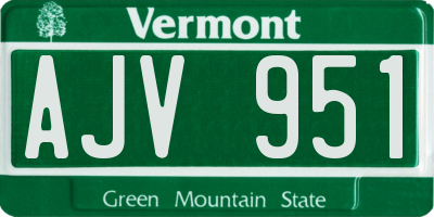 VT license plate AJV951