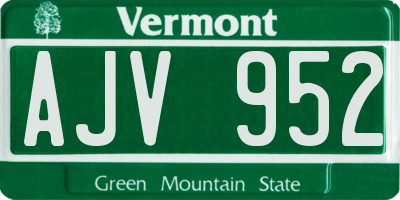 VT license plate AJV952