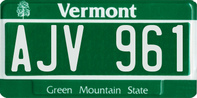 VT license plate AJV961