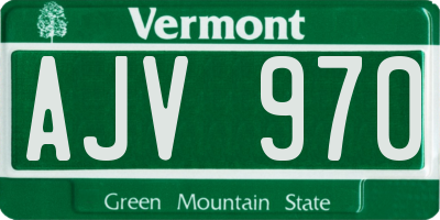VT license plate AJV970
