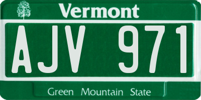 VT license plate AJV971
