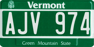 VT license plate AJV974