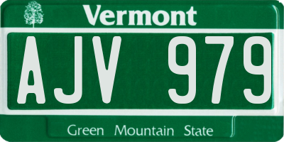 VT license plate AJV979