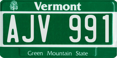VT license plate AJV991