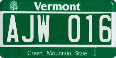 VT license plate AJW016
