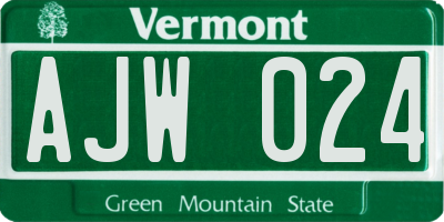 VT license plate AJW024
