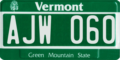 VT license plate AJW060