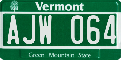 VT license plate AJW064