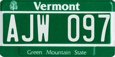 VT license plate AJW097