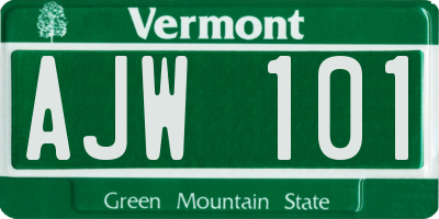 VT license plate AJW101