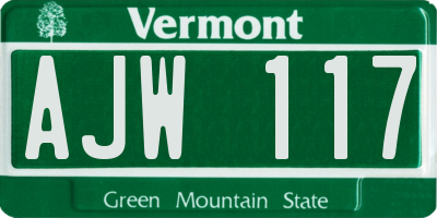 VT license plate AJW117