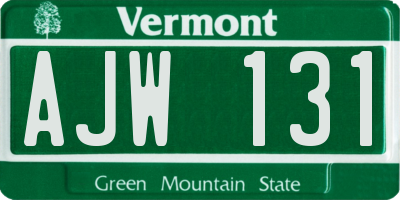 VT license plate AJW131