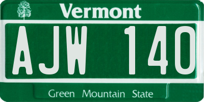 VT license plate AJW140