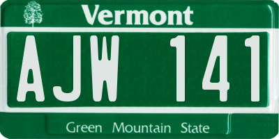 VT license plate AJW141