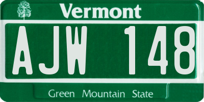 VT license plate AJW148
