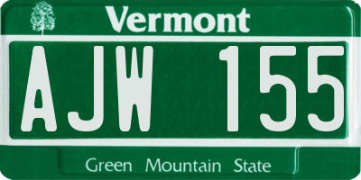 VT license plate AJW155