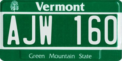 VT license plate AJW160