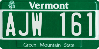 VT license plate AJW161